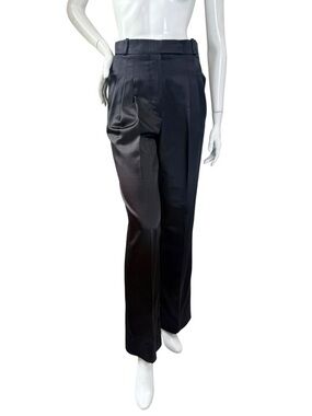 Chanel 2019 Silk Tailored Trousers CC Buttons FR36 NWT